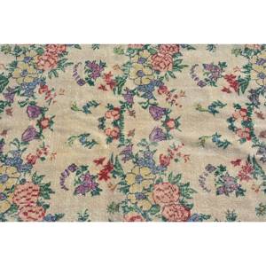 Vintage Turkish <b>Rug</b> Red Beige 4.6 X 8.2ft Large <b>Boho</b> Bohemian Area <b>Rug</b> 10mm Wool Latex Patchwork for Hallway for Room Decor - Product Image 5