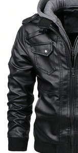 Chaqueta de Cuero Midnight Rider Personalizada de Alta Calidad, Transpirable, con Capas de Cuero Luxel, Botones y Cierre de Cremallera - Product Image 3