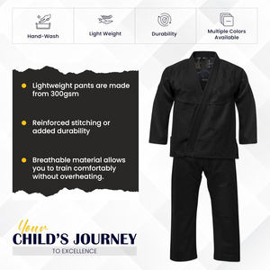 BJJ Gi enfants, Kimono brésilien Jiu Jitsu uniforme d'arts martiaux léger enfants Gi, gi d'entraînement pour enfants, uniforme jiu jitsu gi - Product Image 2