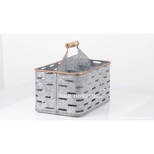 Factory Supply Vintage Design <b>Caddy</b> Kitchen Tabletop Storage Rustic Handcrafted Galvanized <b>Caddy</b> for Kitchen Utensils Supplies - Product Image 6