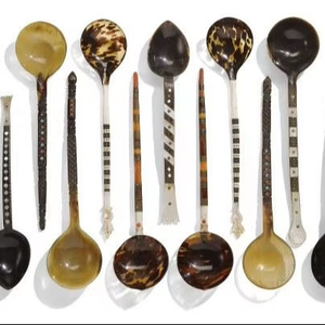 SOMETIMES Unique Animal Style Flatware Polished Natural Ox Buffalo Horn Spoon Unique Design for Restaurant <b>Tabletop</b> Decoration - Product Image 4