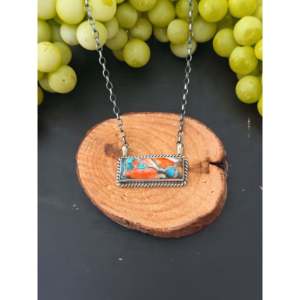 Collar de Barra Johnny Dixon con Turquesa Mohave y Tecnología de Incrustación con Bisel de Plata de Ley - Product Image 1