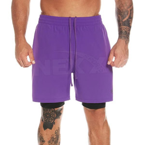 High Manufacturer's Premium Quality Men's Double <b>Layer</b> Shorts High Street Style Solid Pattern Anti-Wrinkle Feature Online Sale - Product Image 3