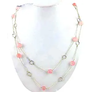Vintage Women's Rose Quartz <b>Bead</b> Necklace Classic Religious Gemstone Jewelry with Jade Opal Garnet Agate <b>Turquoise</b> - Product Image 1