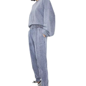 Conjunto Deportivo de Sudadera con Capucha y Pantalones de Chándal, 100% Algodón, Estampado, Lavado Ácido, Unisex, para Invierno, Hecho a Medida en Fábrica, OEM - Product Image 1