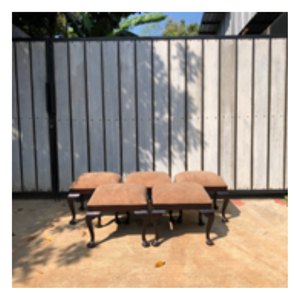 Muebles Modernos para Dormitorio y Sala de Estar, Tapizados, con Patas de Madera de Caoba, Taburetes, Otomanas - Product Image 5