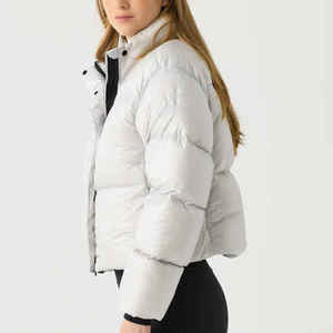 Wholesale Custom OEM <b>Cropped</b> Duck Down Puffer <b>Jacket</b> for Women 2023 Winter Warm Coats Oversize Fashion - Product Image 5