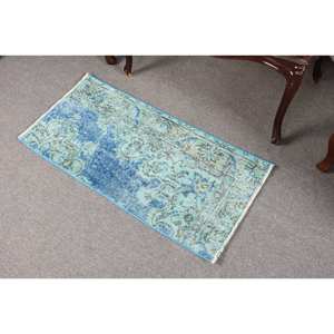 Classique Bleu Vert 1.6 X 3.4ft Patchwork Tapis Turc Grande Surface Laine Viscose Couloir Rectangulaire pour Entrée Nouveau Modèle Latex - Product Image 4