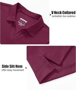 Polos personalizados para mujer, camisetas de algodón de manga corta con cuello en V, camisetas informales de verano para el trabajo y el uso diario, elegantes y duraderas - Product Image 5