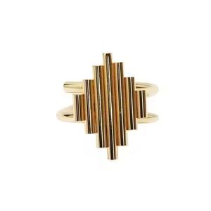 Anneaux de serviette en métal pour tables de maison et de mariage, design rond argenté - Product Image 3