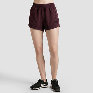 Element Korean Style High-Waist Shorts in Maroon XS Size Breathable Spandex & Polyester Customizable Logo Pattern <b>Bow</b> Decoration - Product Image 1