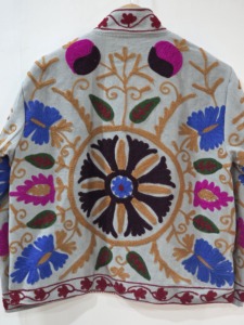 Manteau Bohème Brodé Floral à Col Rond Manches Longues Grande Taille pour Femme, Vêtement d'Extérieur Décontracté Fait Main en Coton pour le Printemps - Product Image 4