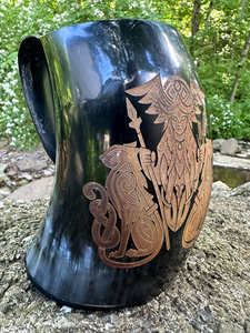 Jarra de Cerveza de Cuerno Natural Ecológica, Estilo Animal Pulido y Temática Náutica - Product Image 2