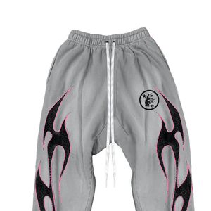 Custom Lightweight Man Oversize 100% Cotton <b>Flared</b> Washed <b>Sweatpants</b> with Custom Printing High Street Style - Product Image 5