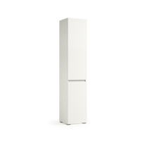 Meuble de salle de bain multifonctionnel Terraneo en panneaux de particules blancs, panier à linge, modèle italien, best-seller