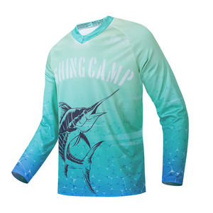 Camisas de pesca con protección UV personalizada, ropa de exterior de manga larga transpirable, sublimación de Spandex de poliéster 100% - Product Image 3