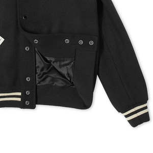 Veste de baseball en laine à col montant, produit prêt à être expédié - Product Image 2