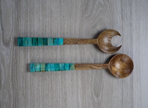 Cuchara de Acacia con mango de madera y resina, accesorios de Cocina, Servicio, espátula, 2022 - Product Image 5