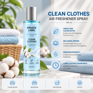 สเปรย์ปรับอากาศทำความสะอาดเสื้อผ้า แบรนด์ส่วนตัว 100 มล. รับผลิตแบบ OEM |   สเปรย์น้ำหอมปรับอากาศบ้านกลิ่นผ้าลินินสดชื่น |   สเปน สหภาพยุโรป - Product Image 2