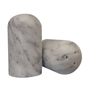 Elegant White Marble Salt <b>and</b> Pepper Shaker <b>Set</b> Premium Design Smooth Finish Ideal for Kitchen Dining Table Home Decor - Product Image 1