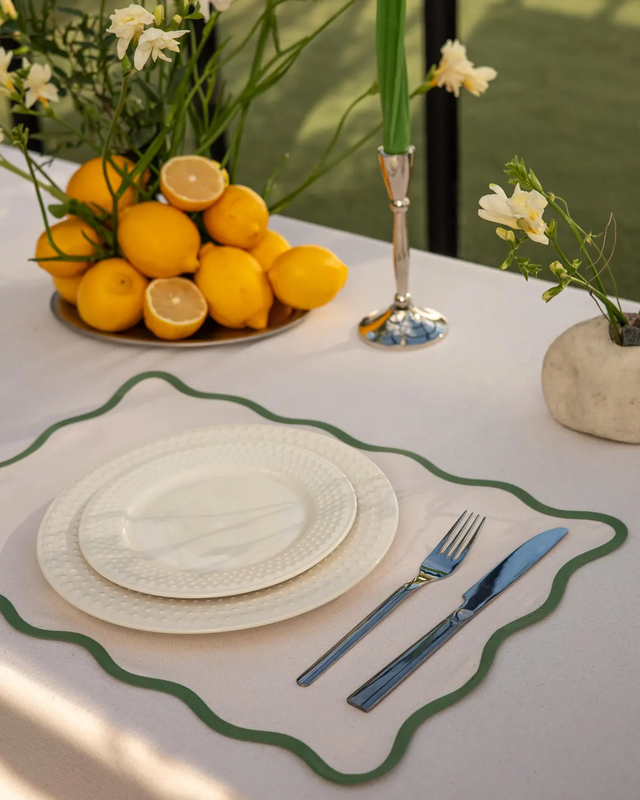 Colorful square Cotton Placemats with Fan