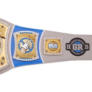 Big Green Championship Belt 4mm Placas de aleación de zinc/latón, cinturón de lucha de cuero hecho a mano real Tamaño WWE Title Ronpex - Product Image 5