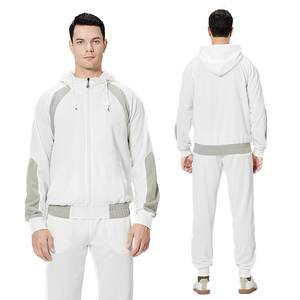 ชุดวอร์มแบบมีฮู้ดและกางเกงขายาวสำหรับผู้ชาย ชุดออกกำลังกายแบบสั่งทำพิเศษ พิมพ์โลโก้ได้ตามต้องการ ชุดลำลองแบบ 2 ชิ้น สำหรับกิจกรรมกลางแจ้ง - Product Image 3