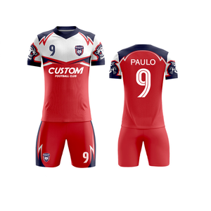 Uniforme de Fútbol Personalizado Rojo y Blanco con Negro y Verde, Impresión por Sublimación Estilo Tailandés, Uniformes de Fútbol a Precios Razonables - Product Image 3