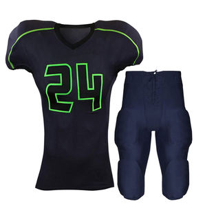 Ensemble de maillots de football américain respirants à manches courtes, taille plus, 7V7, couleur personnalisée, 100% polyester, séchage rapide, antibactérien, uniforme - Product Image 4
