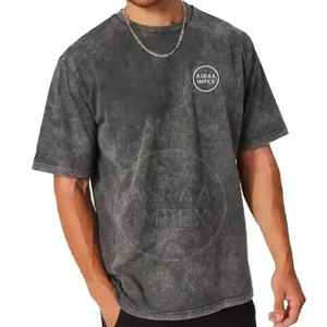 Camiseta de Hombre con Lavado Ácido, Elegante y Cómoda, 100% Algodón Tejido, Diseño Personalizado, Secado Rápido, Transpirable, Servicio OEM, Estilo Urbano - Product Image 1