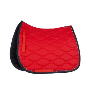 Alfombrilla de sillín estilo doma multiusos rojo Barberry 2025 con bordado de monograma para competición y entrenamiento-Euro Cavall - Product Image 1