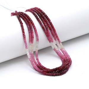 Perles Rondelles Facettées Polies en Rubis Teinté, Pierre Précieuse Naturelle de Luxe, 8mm, Coupe Marquise Rouge, Traitées Thermiquement et en Vrac - Product Image 4