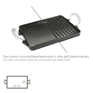 Piastra rettangolare in ghisa smaltata 24 x 44 cm. - Product Image 3