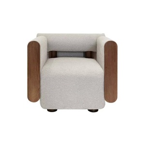 Solid Teak Wood Lounge <b>Chair</b> for Home Office Living Room Thick Foam Wrap Cloth <b>Cover</b> Comfortable Indoor Use for Hotels Dining - Product Image 6