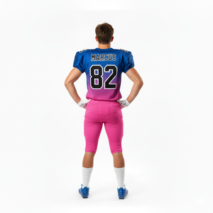 Maillot de football américain sur mesure 100% polyester, manches courtes, séchage rapide, grande taille, noms/nombres d'équipe personnalisés - Product Image 2