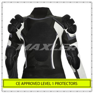 Ropa deportiva para mujer, aprobada por la chaqueta de cuero de motorista CE, chaqueta femenina homologada con cuello de botón a presión, tallas grandes para jinetes - Product Image 3