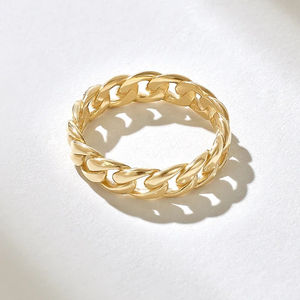 Anillo de Moda para Mujer, Estilo Clásico, Chapado en Oro sobre Plata de Ley, con Diamante Cultivado en Laboratorio de Corte Redondo, Anillo de Eternidad Personalizado - Product Image 3