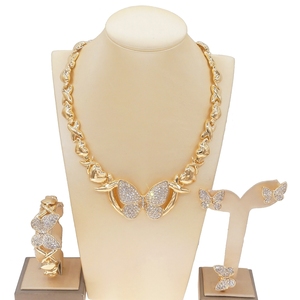 Zhuerrui Hugs and Kisses Luxury Big Butterfly Xoxo Necklace Set <strong>Jewelry</strong> Women <strong>Costume</strong> <strong>Indian</strong> Trendy Gold Filled <strong>Jewelry</strong> SetX0120 - Product Image 6