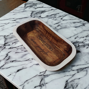 Antique noyer blanc prière pâte bol rustique église pièce maîtresse pour la maison ferme décor bois bougie navire cadeaux religieux - Product Image 4