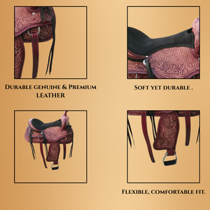 Selle Western Cowboy authentique faite à la main avec un design sans arbre en cuir véritable naturel pour l'équitation - Product Image 4