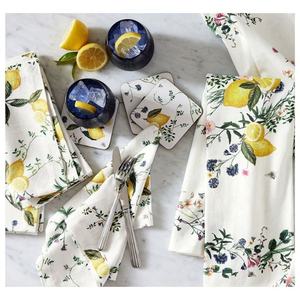 Medio blanco pequeños brotes serigrafía 100% algodón orgánico GOTS certificado que absorbe la humedad limpieza del hogar utensilio de cocina - Product Image 5