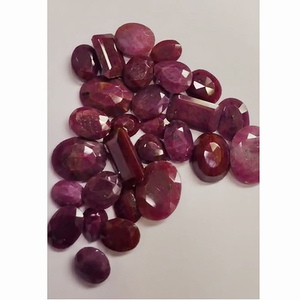 28 piezas de rubí natural de 11mm a 21mm, faceta ovalada de 275 CTS, lote de ventas de Iroc, corte de piedras preciosas sueltas de rubí rosa de alta calidad, US $59 para todos - Product Image 1
