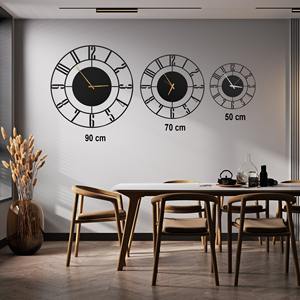 Reloj de pared de Metal negro redondo de lujo, diseño elegante minimalista, decoración llamativa para sala de estar, dormitorio o cocina - Product Image 2