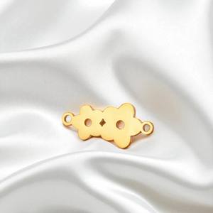 Breloques florales double quadrilobe faites à la main en argent sterling Pendentif personnalisable pour la fabrication de bijoux - Product Image 4