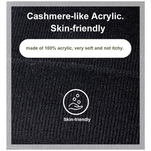 หมวกไหมพรมอะคริลิครูปผีสำหรับผู้ชายหมวกบีนนี่ลายสัตว์น่ารักปักหมวกบีนนี่ฤดูหนาวแบบเรียบสองชั้น - Product Image 5