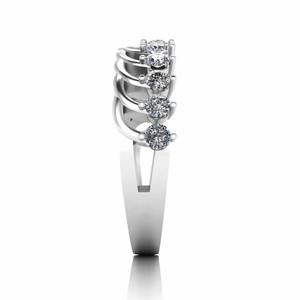 แหวนเพชรเม็ดกลมสีขาวชุบทอง925สำหรับผู้หญิงแหวนแต่งงานสไตล์มงกุฎทำจากเงินสเตอร์ลิง - Product Image 5