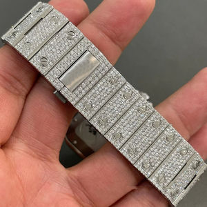 Reloj Iced de diseño de lujo para hombre, Diamante cultivado en laboratorio, estilo empresarial, esfera analógica antigua, pantalla de acero inoxidable baja - Product Image 2