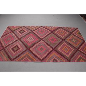 พรมตุรกีขนาด 4.4x7.8 ฟุต ลายแดงแบบนามธรรมสไตล์วินเทจ - Product Image 3