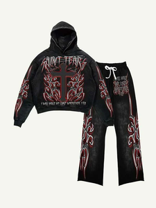 Chándal con capucha de dos piezas para hombre, estampado de moda, Algodón puro transpirable, superventas, estampado de invierno, maternidad personalizada - Product Image 5