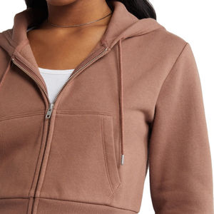 Sudadera con Capucha Informal de Invierno para Mujer, Color Sólido, Transpirable, Antibolitas, Corte Recortado con Logotipo Personalizado, Sudaderas con Capucha para Mujer - Product Image 3